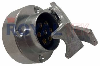 ENCHUFE PARA ACOPLADO ROYALTEK TIPO TRILER DE 7 CONTACTOS / BASE 74 MM (METALICA) - SOLO TOMA ---